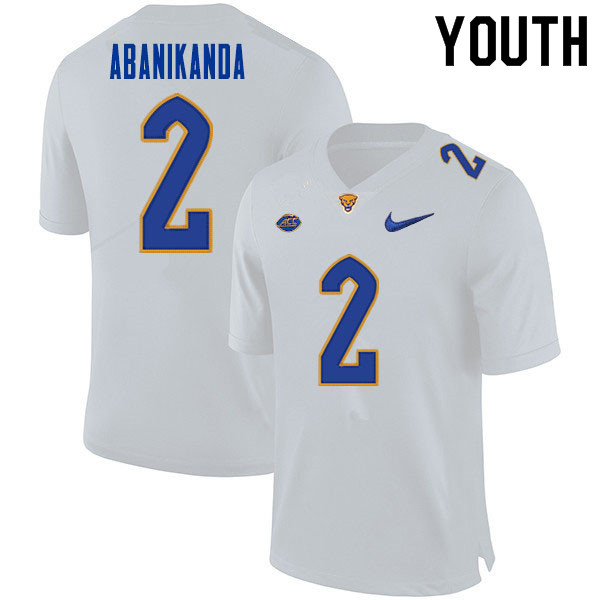 Youth #2 Israel Abanikanda Pitt Panthers College Football Jerseys Sale-White